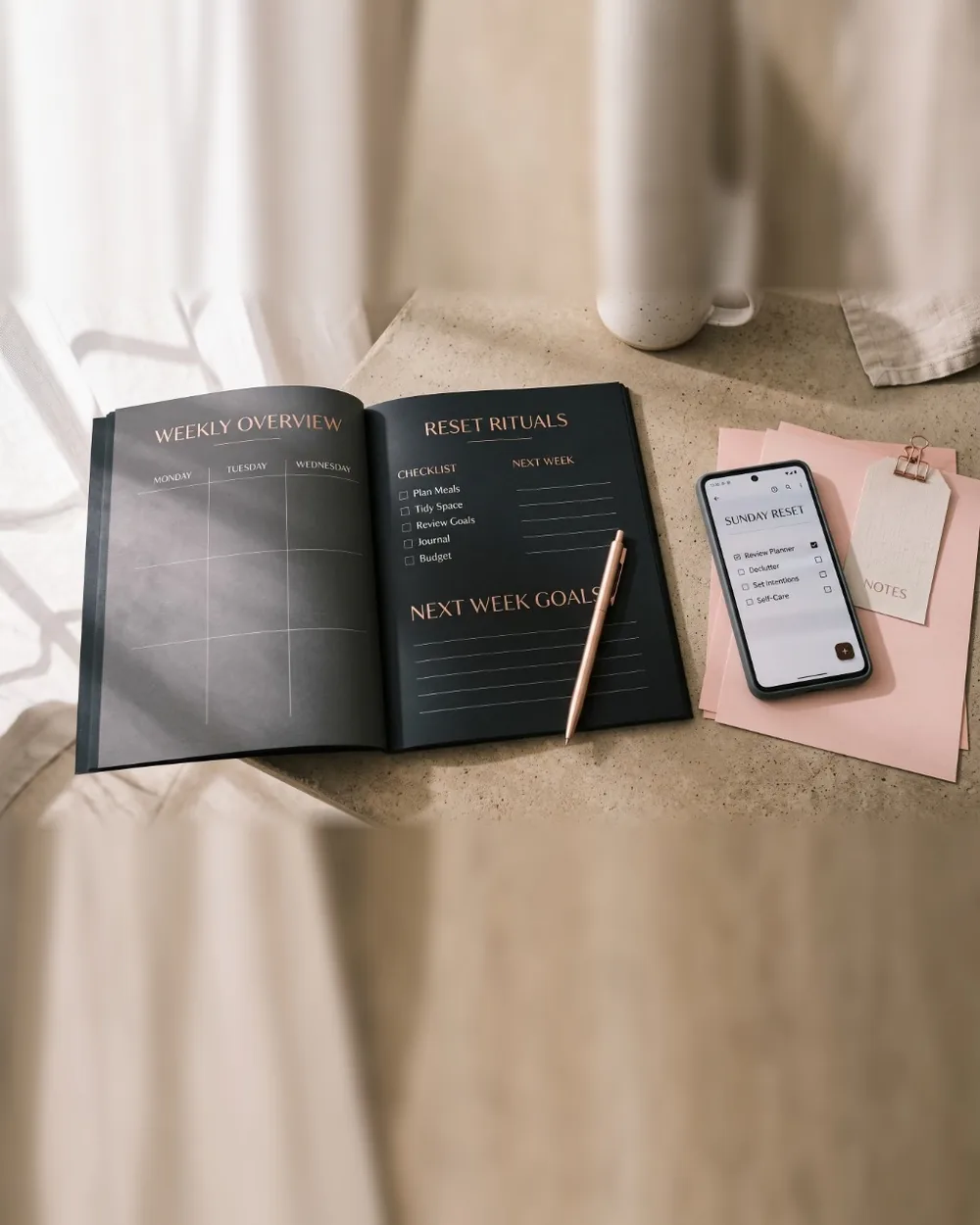 The Sunday Scaries Workbook — 10-minute weekend reset ritual printable